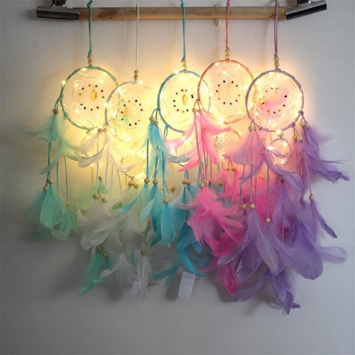 Dream Catcher LED éclairage décoration de chambre à coucher de plume romantique pendaison