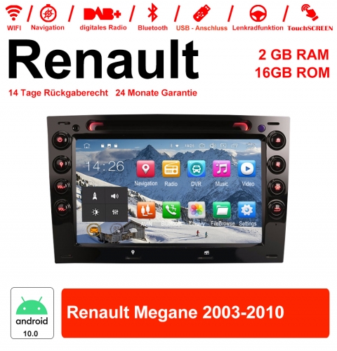 7 pouces androïde 10.0 d'autoradio multimédia / ROM 2GB de RAM 16GB de RAM pour Renaults Megane