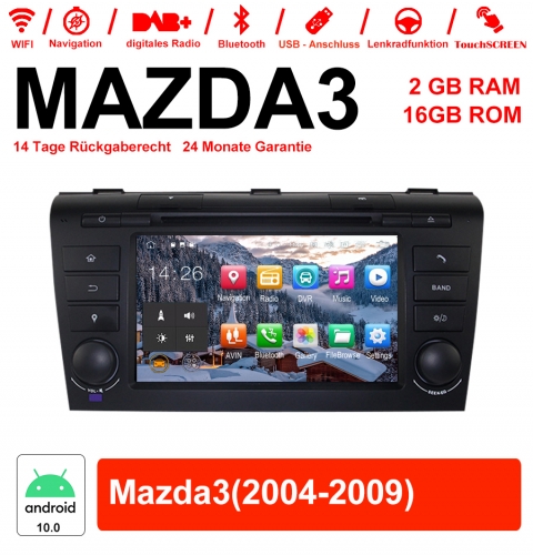 7 pouces Android 10.0 Autoradio / Multimédia 2 Go de RAM 16 Go de RAM pour Mazda3 (2004-2009)