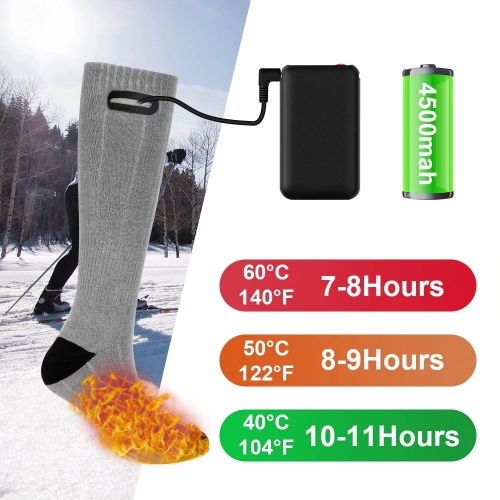 Chaussette chauffante trois modes élastiques confortables et imperméables ensemble de chaussettes chaudes électriques