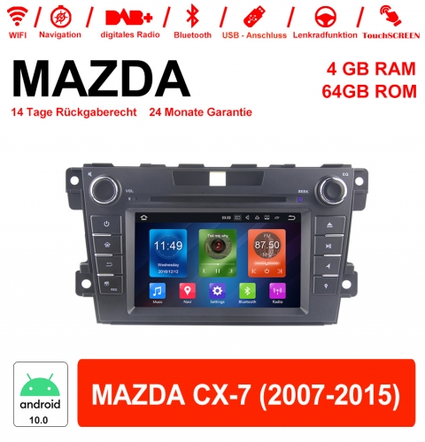 7 pouces Android 10.0 Autoradio / multimédia / 4GB ROM 64GB RAM 64GB pour MAZDA CX-7 2007-2015 avec WiFi NAVI Bluetooth USB