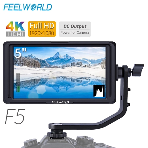 FEELWORLD F5 Moniteur de champ de caméra DSLR 5" petit Full HD 1920x1080 IPS Video Peaking Focus Assist avec sortie 4K HDMI 8.4 V DC