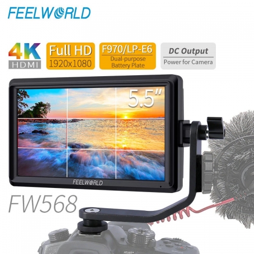 FEELWORLD FW568 5.5 pouces Caméra Champ Moniteur DSLR Petit Full HD 4K HDMI 1920x1080 IPS pour Sony Nikon Canon