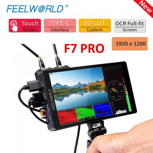 FEELWORLD F7 Pro 7 pouces 4K moniteur sur caméra DSLR moniteur de terrain 3D LUT écran tactile IPS HDR 50/60Hz 1920x1200 caméras vidéo