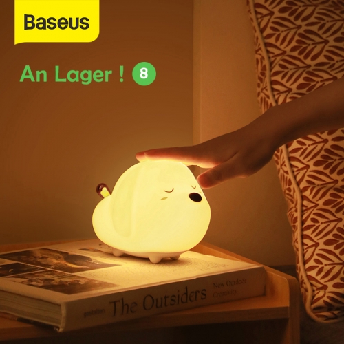 Baseus Mignon LED Veilleuse Doux Silicone Tactile Capteur Veilleuse Pour Enfants Enfants Chambre Rechargeable Robinet Contrôle Veilleuse