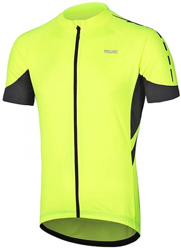 ARSUXEO Sweat-shirt de cyclisme à manches courtes pour hommes Chemise de vélo de montagne pour hommes