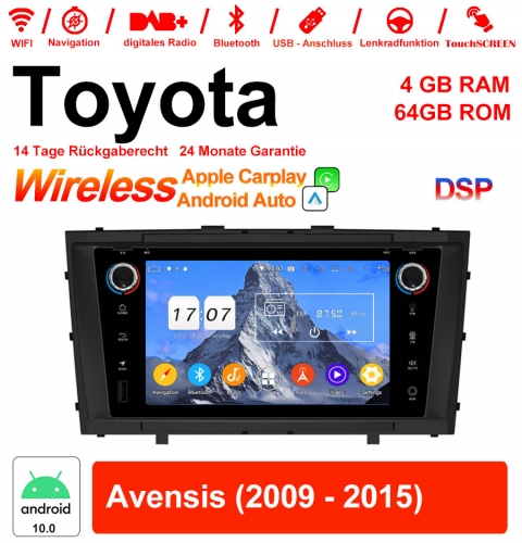 7 pouces Android 10.0 autoradio / multimédia 4 Go de RAM 64 Go de ROM pour Toyota Avensis 2009-2015 avec WiFi NAVI Bluetooth USB