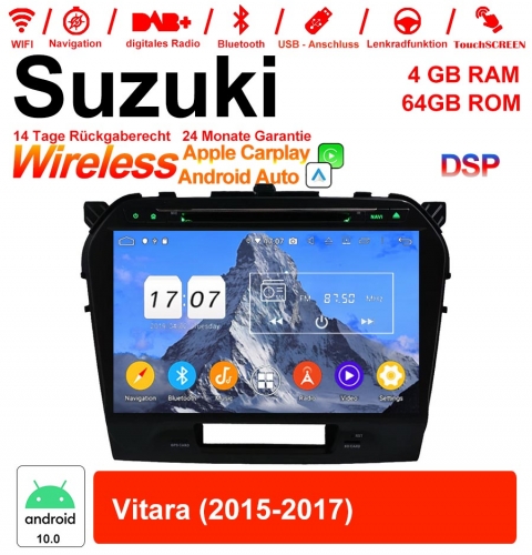 10,1 pouces Android 10,0 autoradio / multimédia 4 Go de RAM 64 Go ROM pour Suzuki Vitara 2015-2017 avec WiFi NAVI Bluetooth USB
