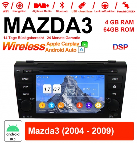 7 pouces Android 10.0 Autoradio / Multimédia 4Go de RAM 64Go de RAM pour MAZDA3