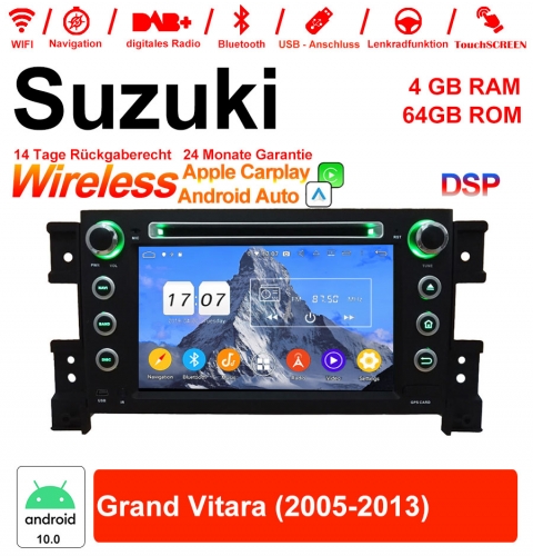 7 pouces Android 10.0 autoradio / multimédia 4 Go de RAM 64 Go de ROM pour Suzuki Grand Vitara 2005-2013 avec WiFi NAVI Bluetooth USB
