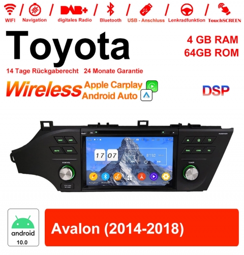 Autoradio 8 pouces Android 10.0 / multimédia 4 Go de RAM 64 Go de ROM pour Toyota Avalon 2014-2018 avec WiFi NAVI Bluetooth USB