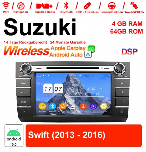 8 pouces Android 10.0 autoradio / multimédia 4Go de RAM 64Go ROM pour Suzuki Swift 2013 2014 2015 2016 avec WiFi NAVI Bluetooth USB