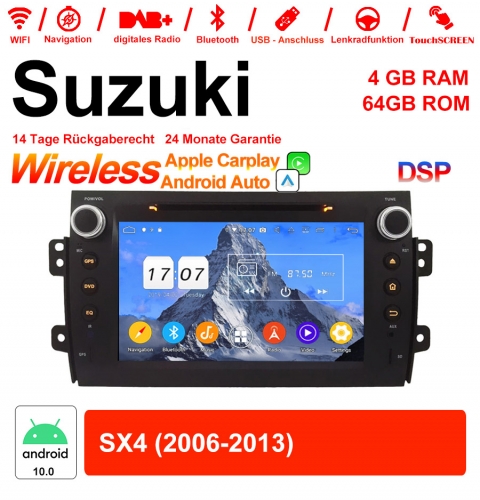 8 pouces Android 10.0 Autoradio / multimédia 4Go de RAM 64Go de ROM pour Suzuki SX4 2006-2013 avec WiFi NAVI Bluetooth USB