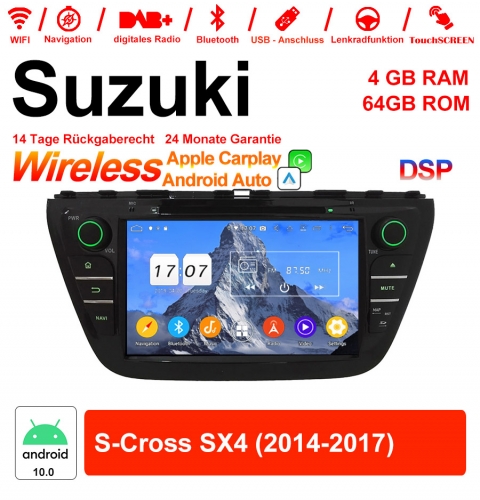 8 pouces Android 10.0 Autoradio / multimédia 4Go de RAM 64Go de ROM pour Suzuki S-Cross SX4 2014-2017 avec WiFi NAVI Bluetooth USB