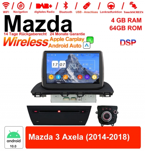 8 pouces Android 10.0 Autoradio / multimédia 4Go de RAM 64Go de ROM pour Mazda 3 Axela 2014-2018 avec WiFi NAVI Bluetooth USB