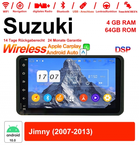 7 pouces Android 10.0 autoradio / multimédia 4Go de RAM 64Go de ROM pour Suzuki Jimny 2007-2013 avec WiFi NAVI Bluetooth USB