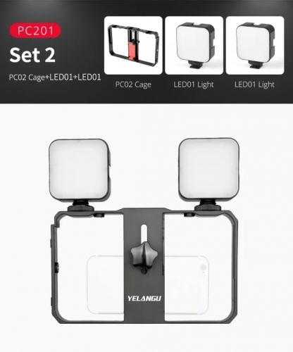 YELANGU PC201 Kit de diffusion en direct Kit de plate-forme vidéo pour smartphone à lumière LED