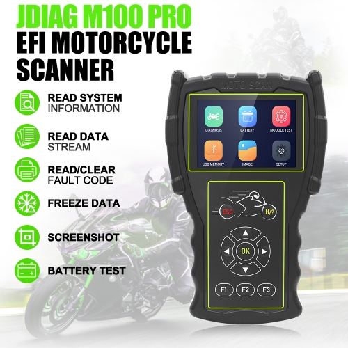 JDiag M100 Pro outil de Diagnostic de Scanner portable de moto testeur de batterie de Scanner universel 2 en 1