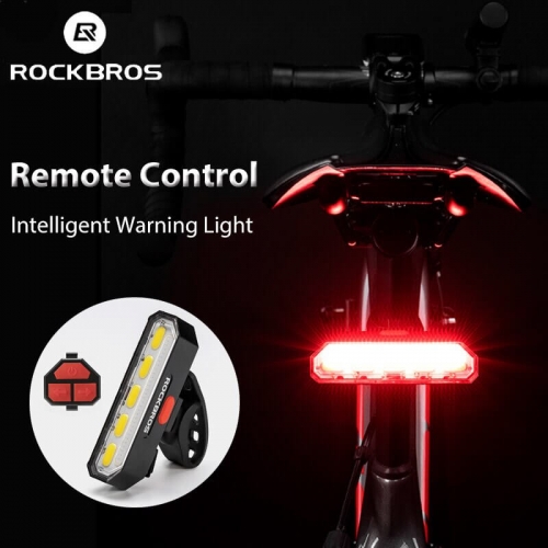 ROCKBROS Vélo Télécommande sans fil Lumière de queue USB Chargement étanche Tige de selle de vélo Lampe arrière Clignotant Lumières de vélo