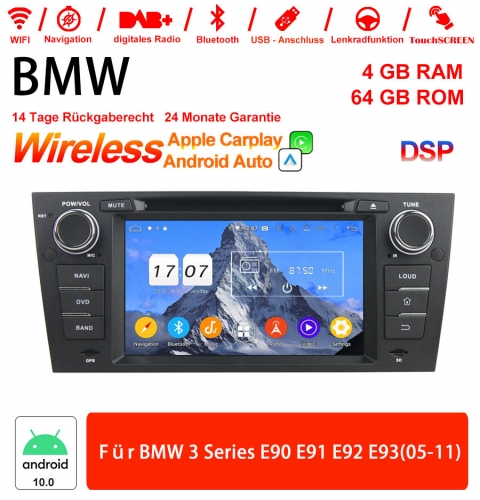 7" Android 10.0 Autoradio 4Go de RAM 64Go de ROM Pour 3 séries BMW E90 E91 E92 E932005-2011 Carplay / Android Auto intégré