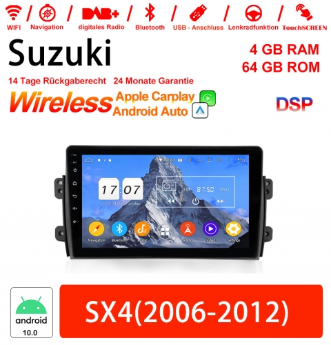 9 pouces Android 10.0 Autoradio / multimédia 4Go de RAM 64Go de ROM pour Suzuki SX4 2006-2012 avec WiFi NAVI Bluetooth USB