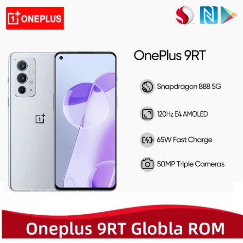 Oneplus 9RT 5G Android 11 6,62 pouces Snapdragon 888 120Hz 8Go RAM 256Go ROM 50MP 4500mAh Triple caméra Smartphone