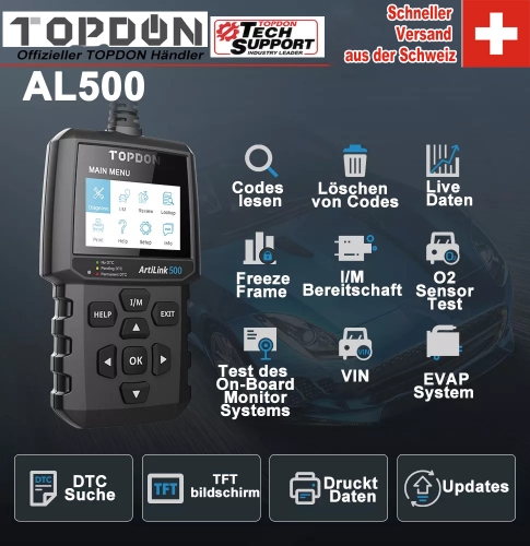TOPDON ArtiLink 500 OBD2 Scanner AL500 moteur automatique EOBD OBDII lecteur de Code ODB2 Automotivo OBD voiture outil de Diagnostic PK AS500