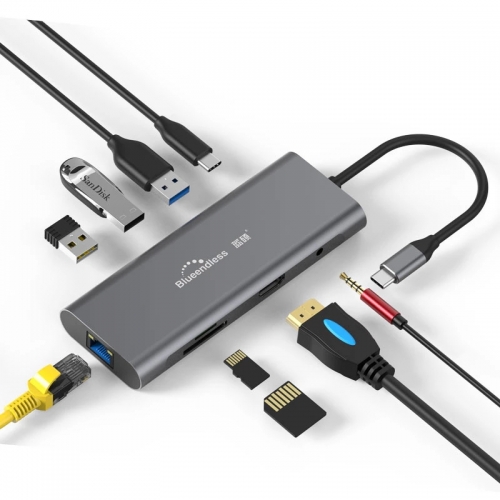 Adaptateur HUB Type-C vers Multi USB 3.0 HDMI pour MacBook Pro USB C HUB Station d'accueil pour ordinateur portable