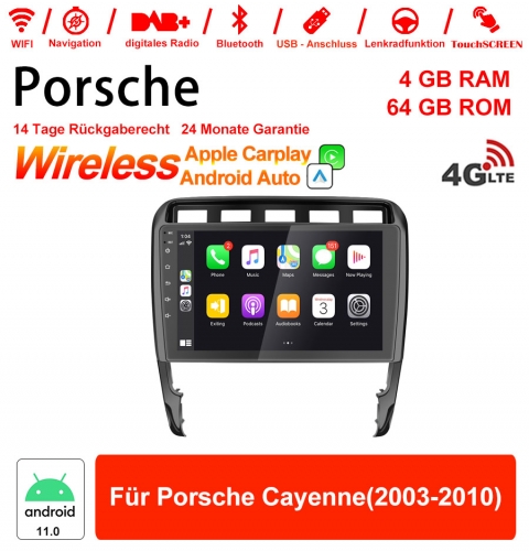 9 pouces Android 11.0 4G LTE Autoradio / Multimédia 4 Go de RAM 64 Go de RAM pour Porsche Cayenne (2003-2010)