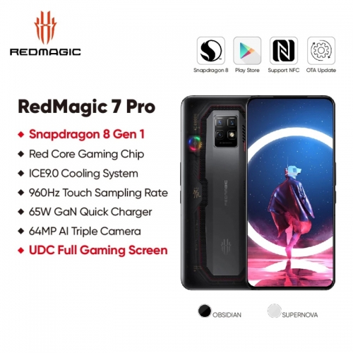 Nubia Red Magic 7 Pro 6.8'' Android 12 Qualcomm Snapdragon 8Gen1 5G 12GB RAM 256GB ROM Smartphone 5000 mAh Batterie Suport Gooble Play et OTA Update