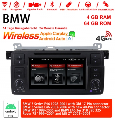 7 pouces Android 11.0 4G LTE Autoradio / Multimedia 4GB RAM 64GB ROM pour BMW 3 Serie E46 BMW M3 Rover 75 Carplay intégre /Android Auto