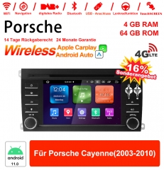 7 pouces Android 11.0 4G LTE Autoradio / Multimédia 4 Go de RAM 64 Go de RAM pour Porsche Cayenne (2003-2010)