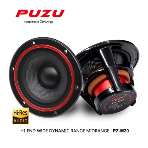 PUZU PZ-M20 2,5 pouces Kevlar cône Anti-U PP injection Car Audio milieu de gamme haut-parleur avec sortie 80W 230hz-20KHz sensible à la fréquence