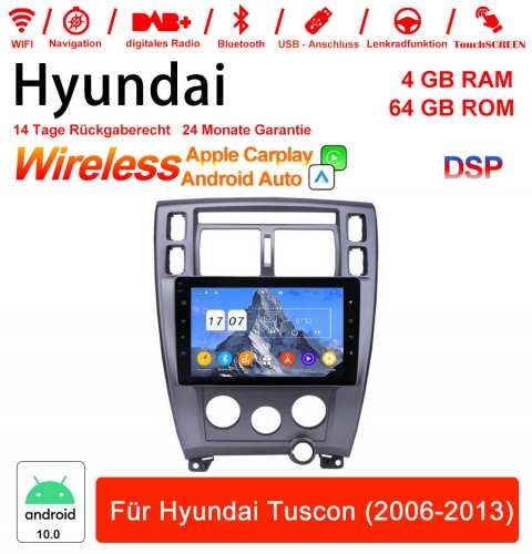 10 pouces Android 10.0 Autoradio / Multimédia 4 Go de RAM 64 Go ROM pour Hyundai Tuscon 2006-2013